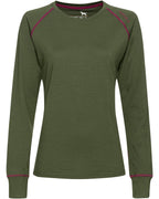 Parforce Women's base layer long sleeve merino mix (Olive)