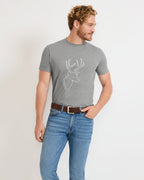Reitmayer T-shirt with deer print (Gray melange)
