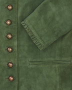 Reitmayer Leather jacket with ruffles (Green)