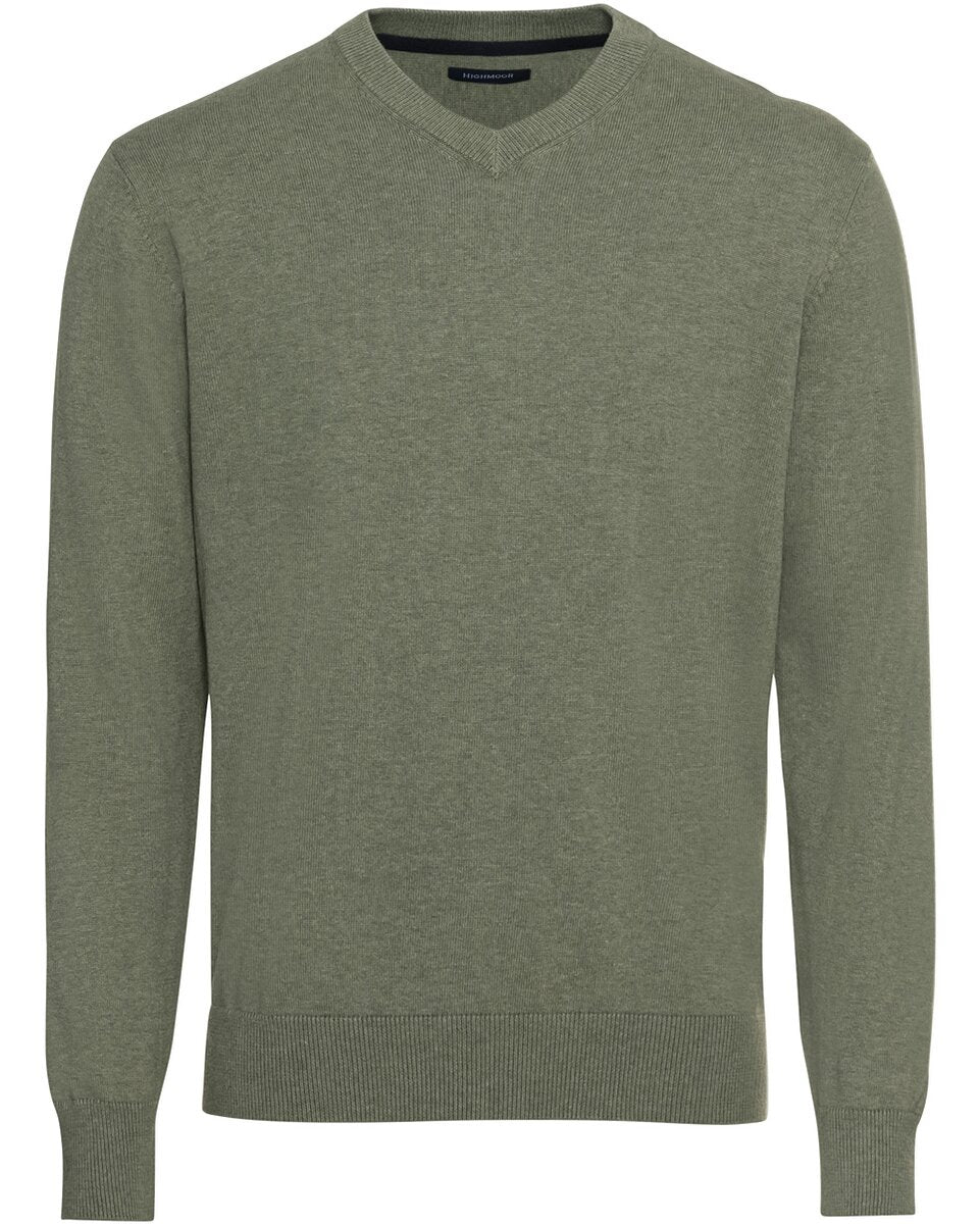 Highmoor Double pack of V-neck sweaters (Green/Navy)