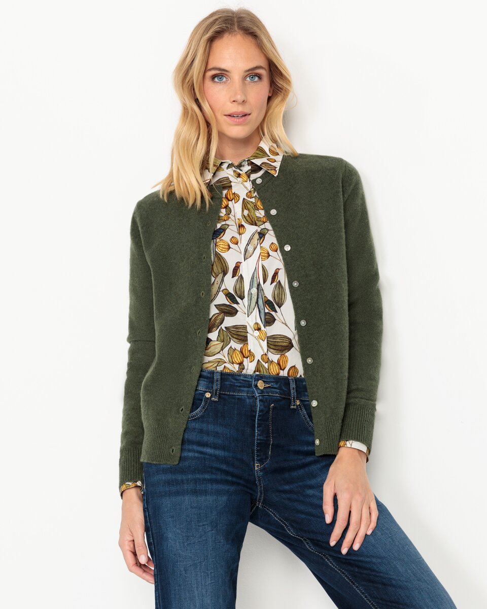 Highmoor Lambswool cardigan (Moss)