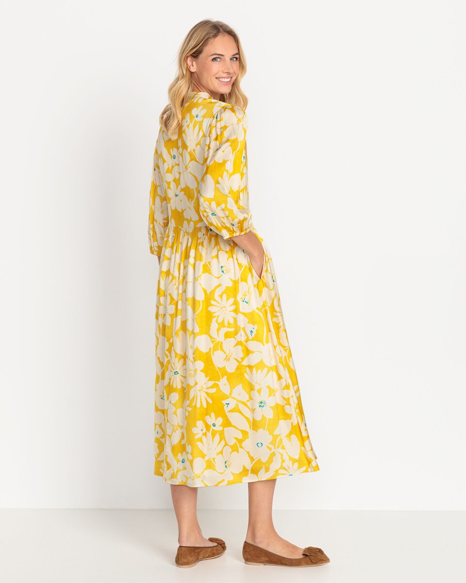 Reitmayer Floral dress with stand-up collar (White yellow)