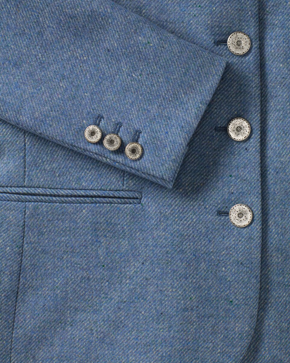 Luis Steindl Tweed stand-up collar jacket (Blue)