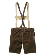 Luis Steindl Short leather trousers with suspenders (Dark brown)