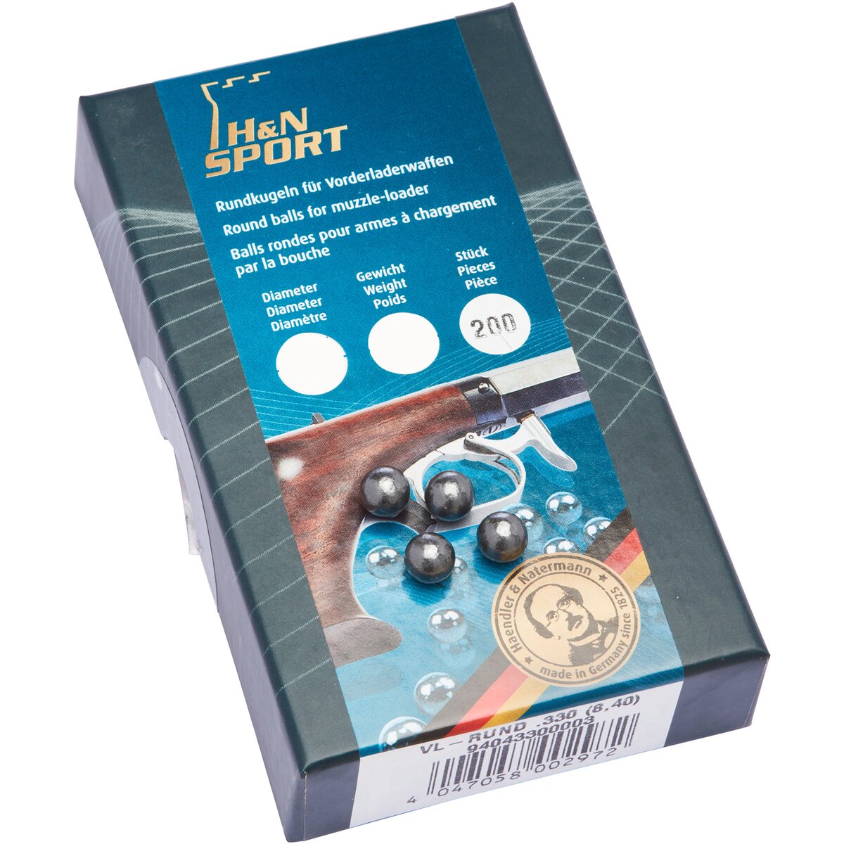 Haendler & Natermann Round bullets special – 200 pieces, caliber .322 - .375 (.378/9.60.)