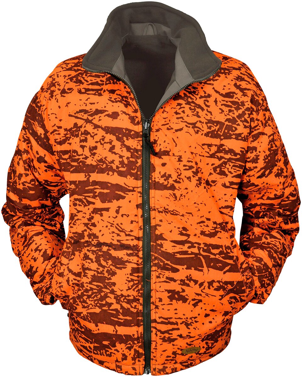 Hubertus Reversible fleece jacket (Olive/signal camo)