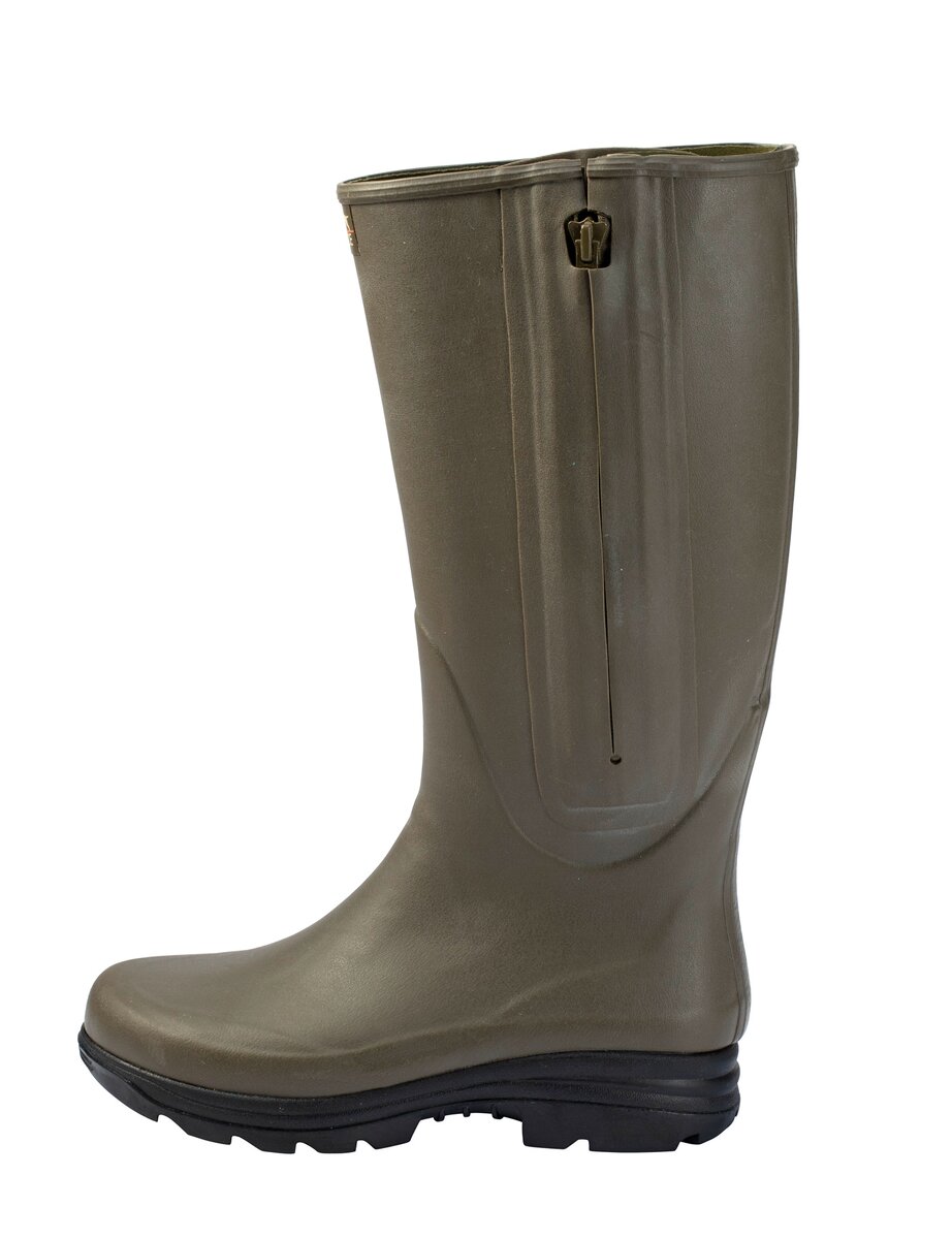 Parforce Rubber boots with zip and neoprene lining (Green)