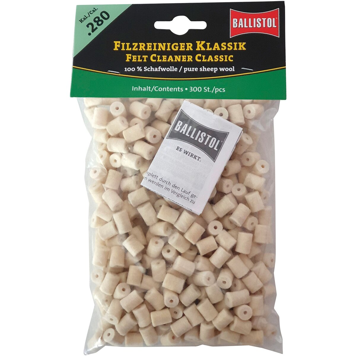 BALLISTOL Felt cleaner classic (Cal. .280, 300 pieces)