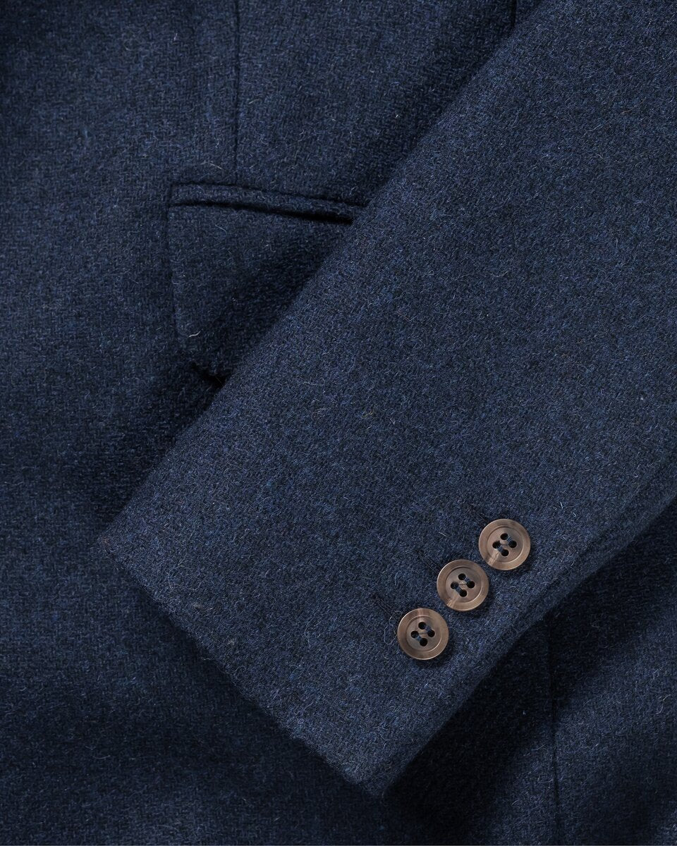 Highmoor Tweed blazer with loden contrast (Dark blue/bleu)