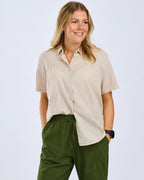 Pinewood Värnamo short-sleeved blouse (Linen Beige)