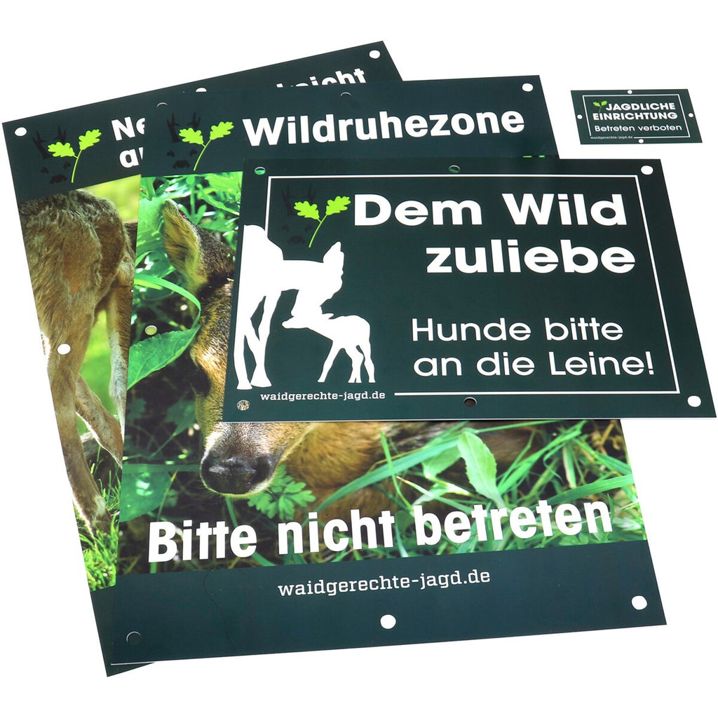 Waidgerechte Jagd Territory and hunting signs set – 20 pieces