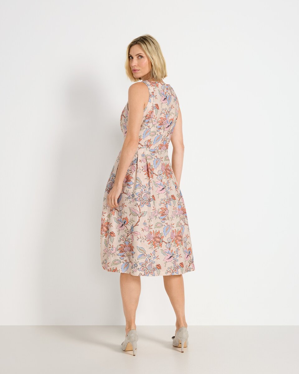 Highmoor Linen dress (Beige/colorful)