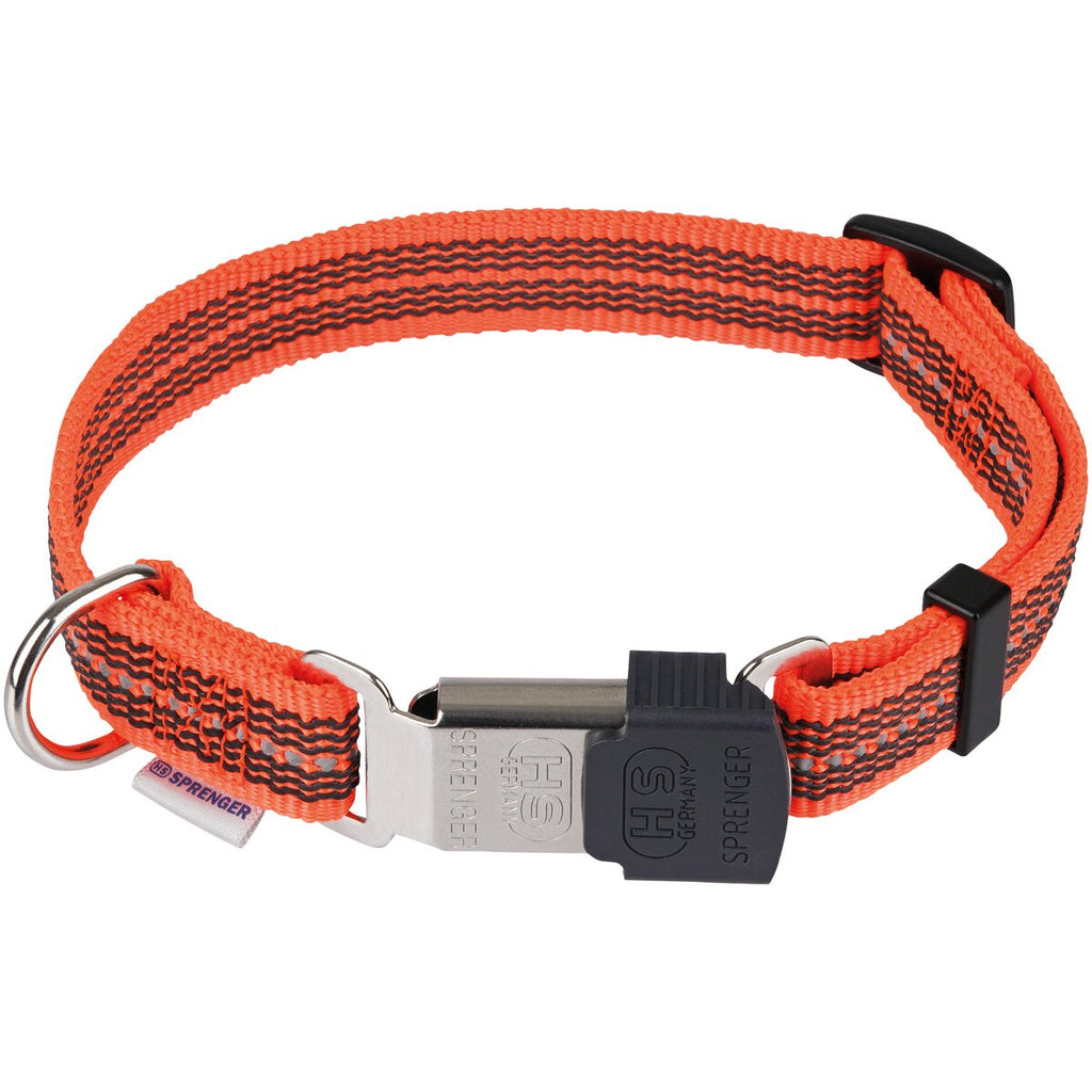 Sprenger Rubberised/reflective collar – adjustable (Signal orange – size S (30-45 cm))
