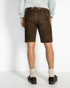 Luis Steindl Short leather trousers with suspenders (Dark brown)