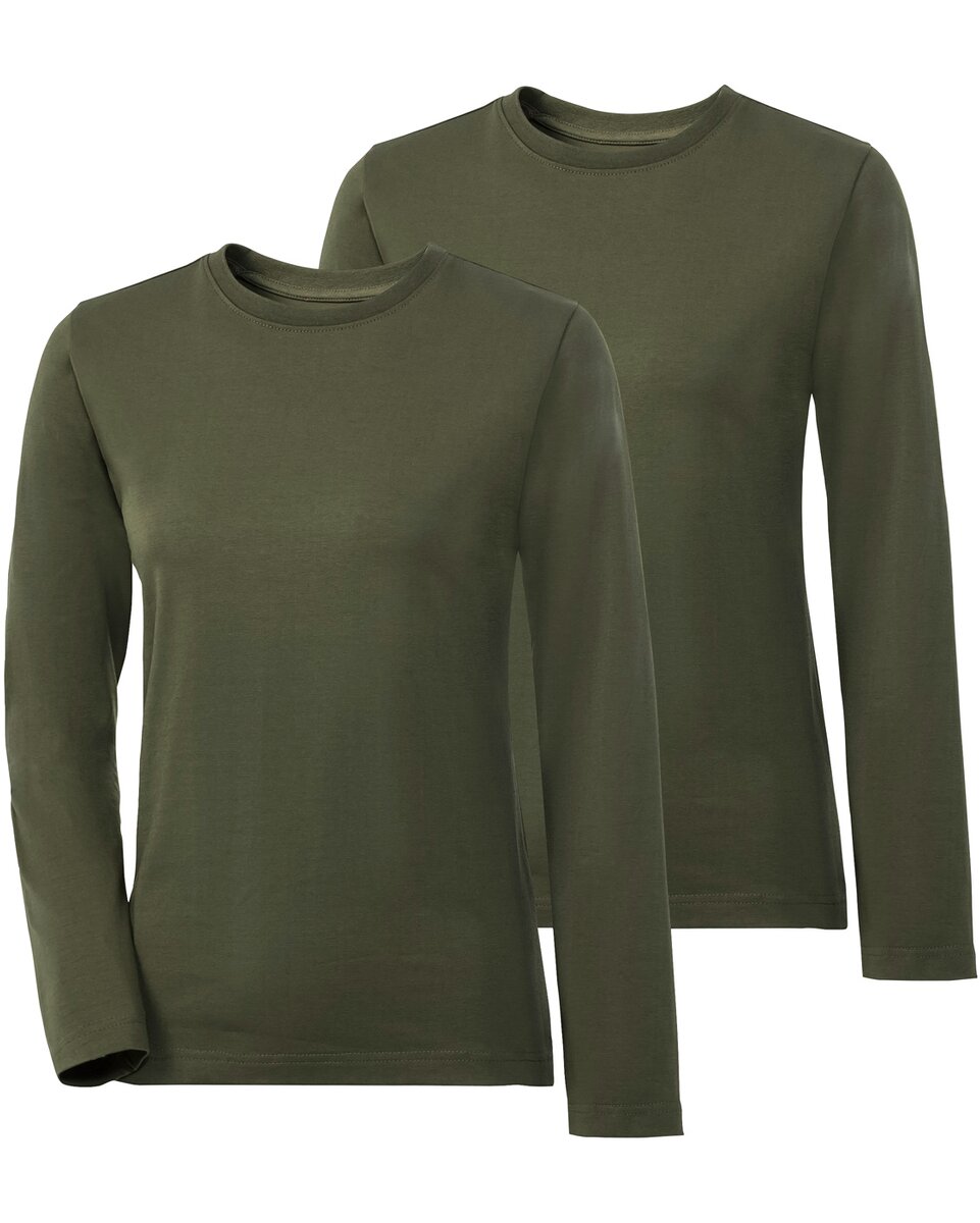 Parforce Women's long-sleeved shirts in a double pack (Olive)