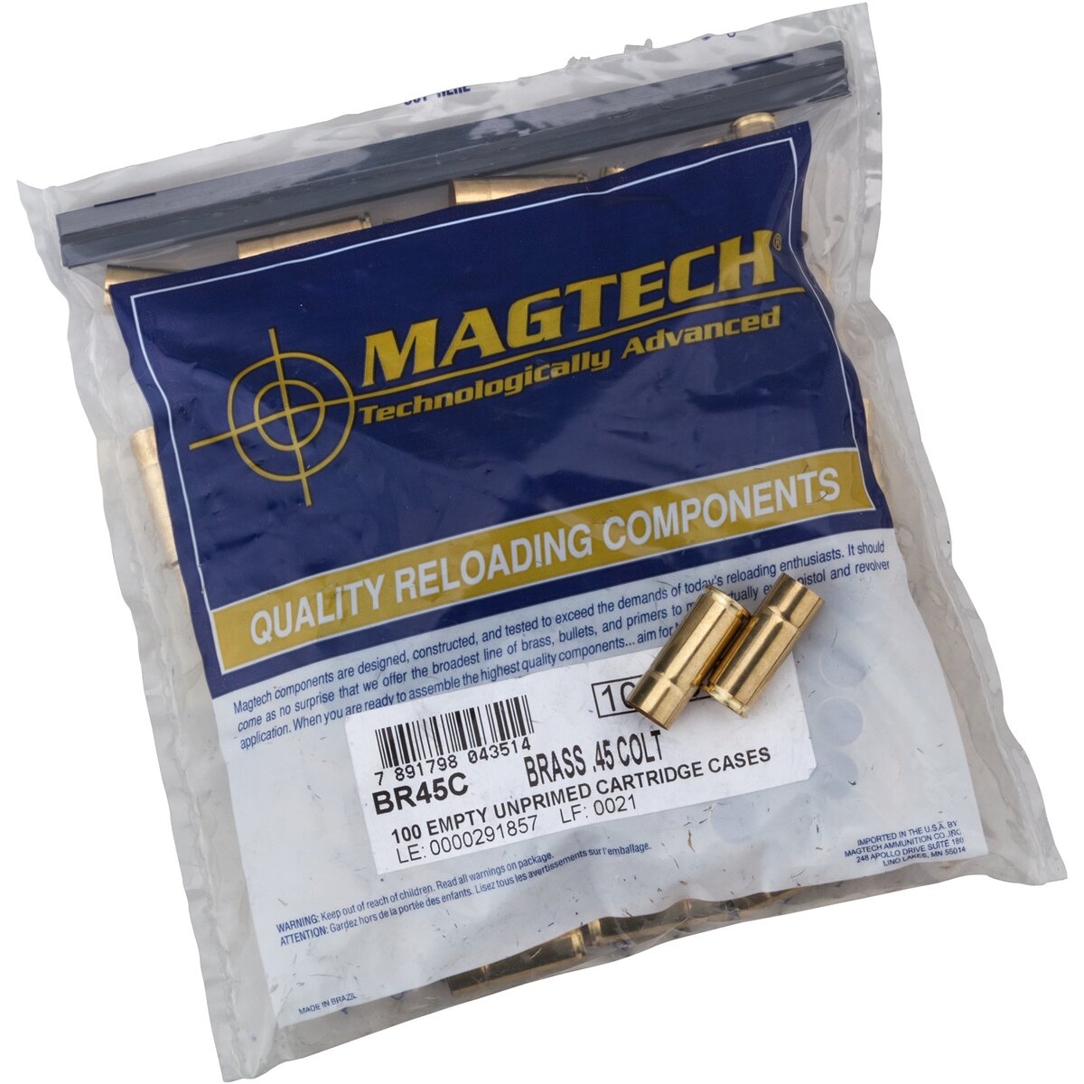 Magtech Cases .45 Long Colt (Caliber .45 LC) — Pack of 100 pcs