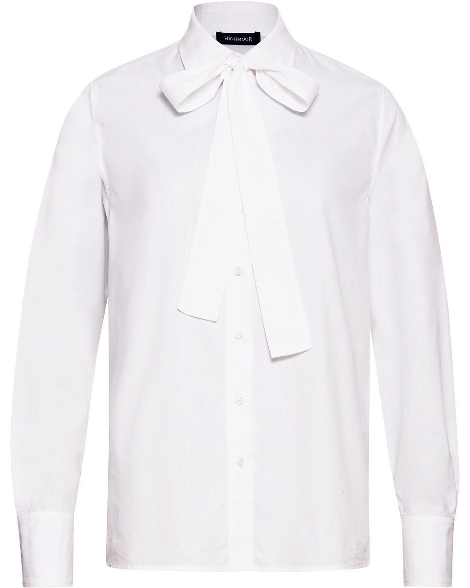 Highmoor Casual blouse with bow (White)