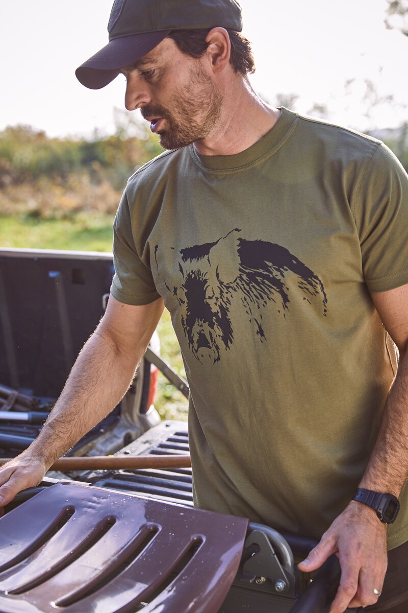 Parforce Essential T-shirt with boar print (Olive)
