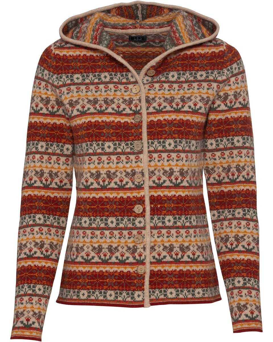 Luis Steindl Jacquard hooded cardigan (Sand/autumn colors)