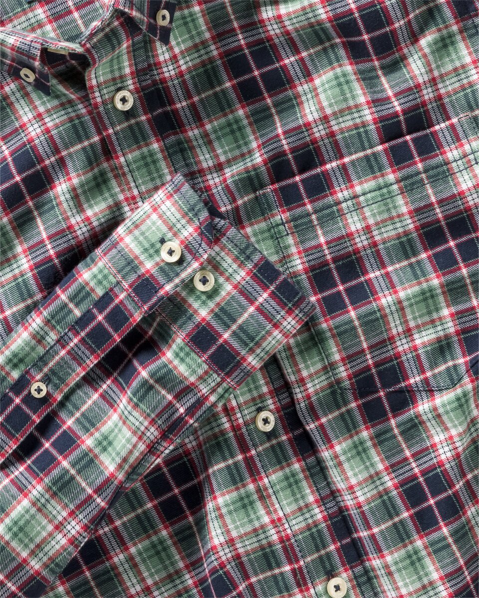 Highmoor Set: V-neck sweater & checked shirt (Marine)