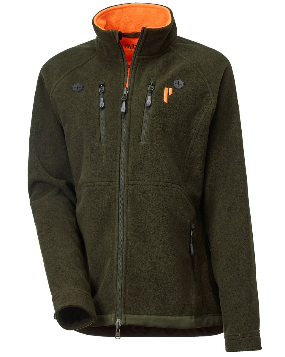 Parforce Women's reversible fleece jacket Reverse Pro (Olive/signal orange)
