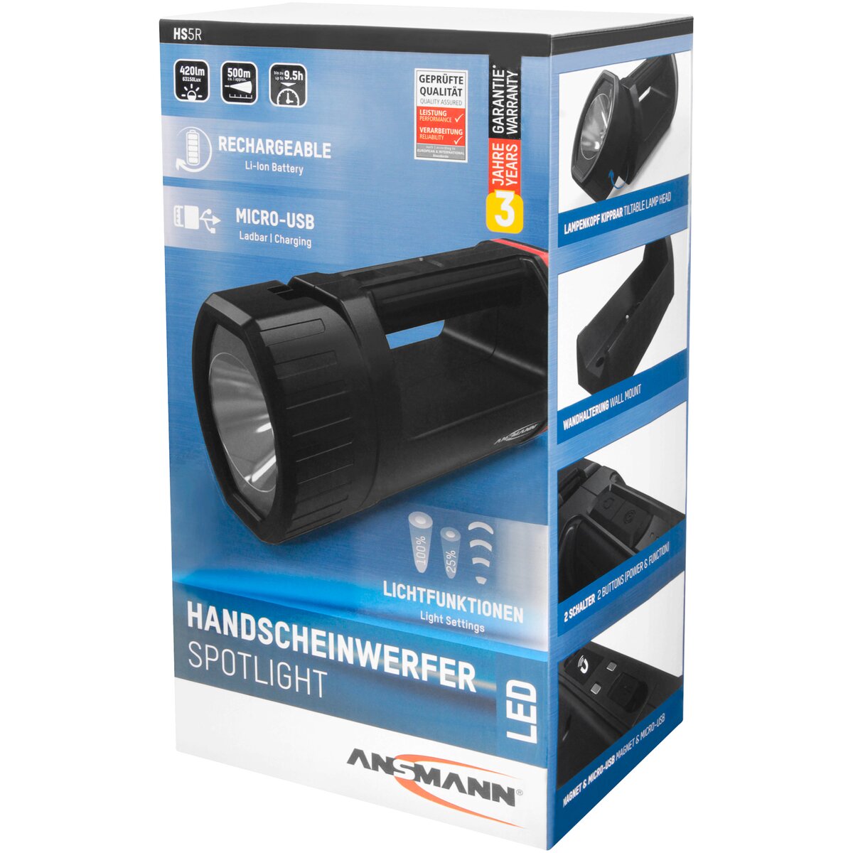 Ansmann HS5R handheld spotlight