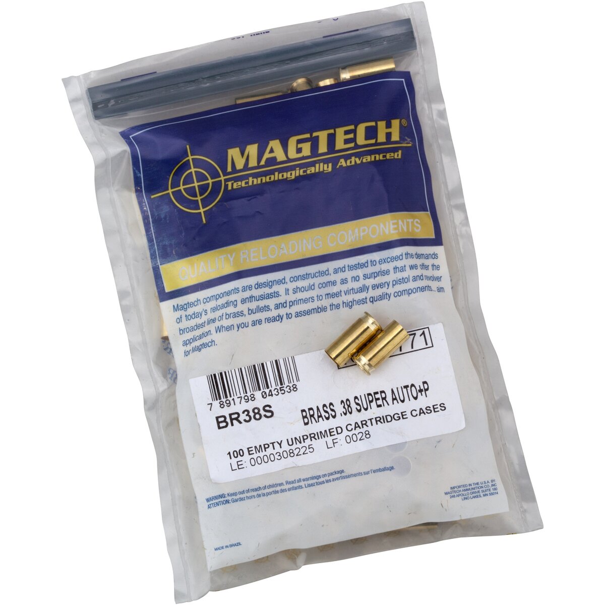 Magtech Cases .38 Super Auto (Caliber .38 Super Auto) — Pack of 100 pcs