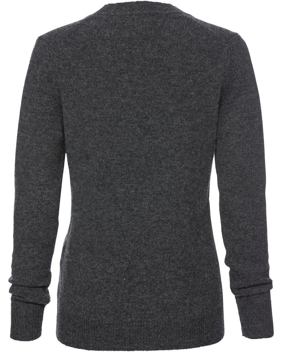 Highmoor V-neck sweater made of lambswool (Anthracite)
