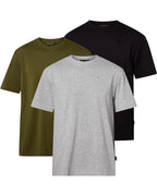 Pinewood T-shirts, 3-pack (Grey Melange/Pine/Black)