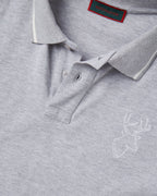 Reitmayer Piqué polo shirt with deer (Gray melange)
