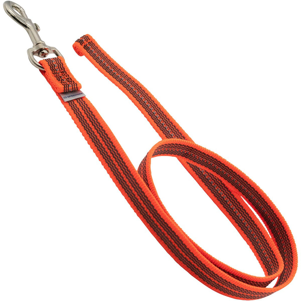 Sprenger Rubberized dog leash without hand strap (Signal orange – length 1 m)