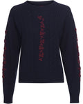Reitmayer Sweater with floral embroidery (Dark blue)