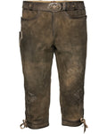Luis Steindl Knee-length leather trousers with belt (Brown)