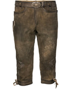 Luis Steindl Knee-length leather trousers with belt (Brown)