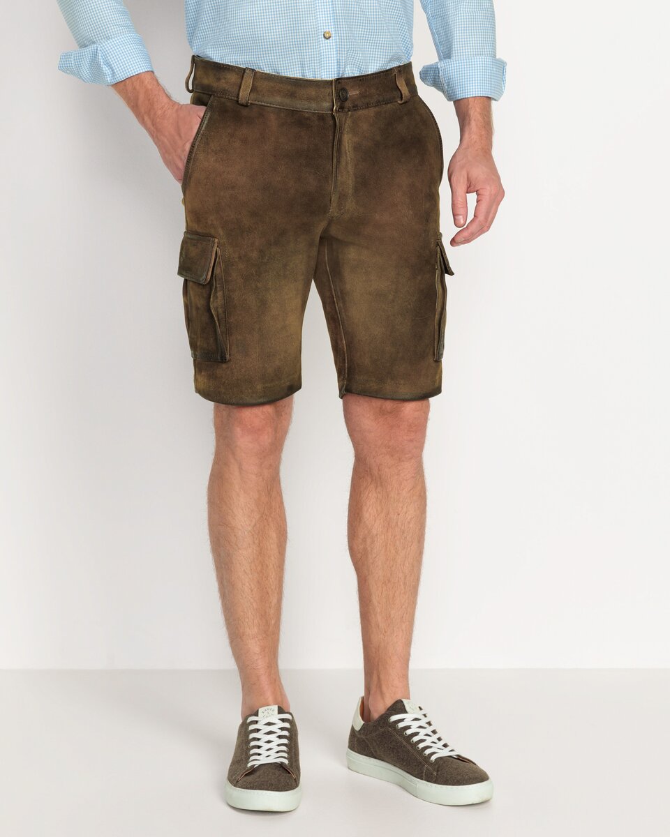 Reitmayer Short cargo leather pants (Brown)