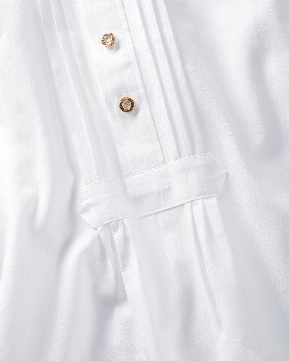 Luis Steindl Pull-on shirt with tucks (White)