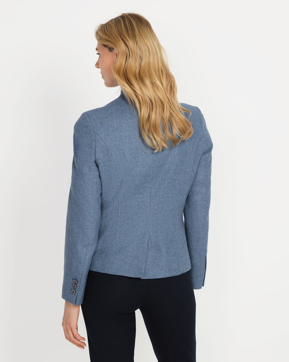 Luis Steindl Tweed stand-up collar jacket (Blue)