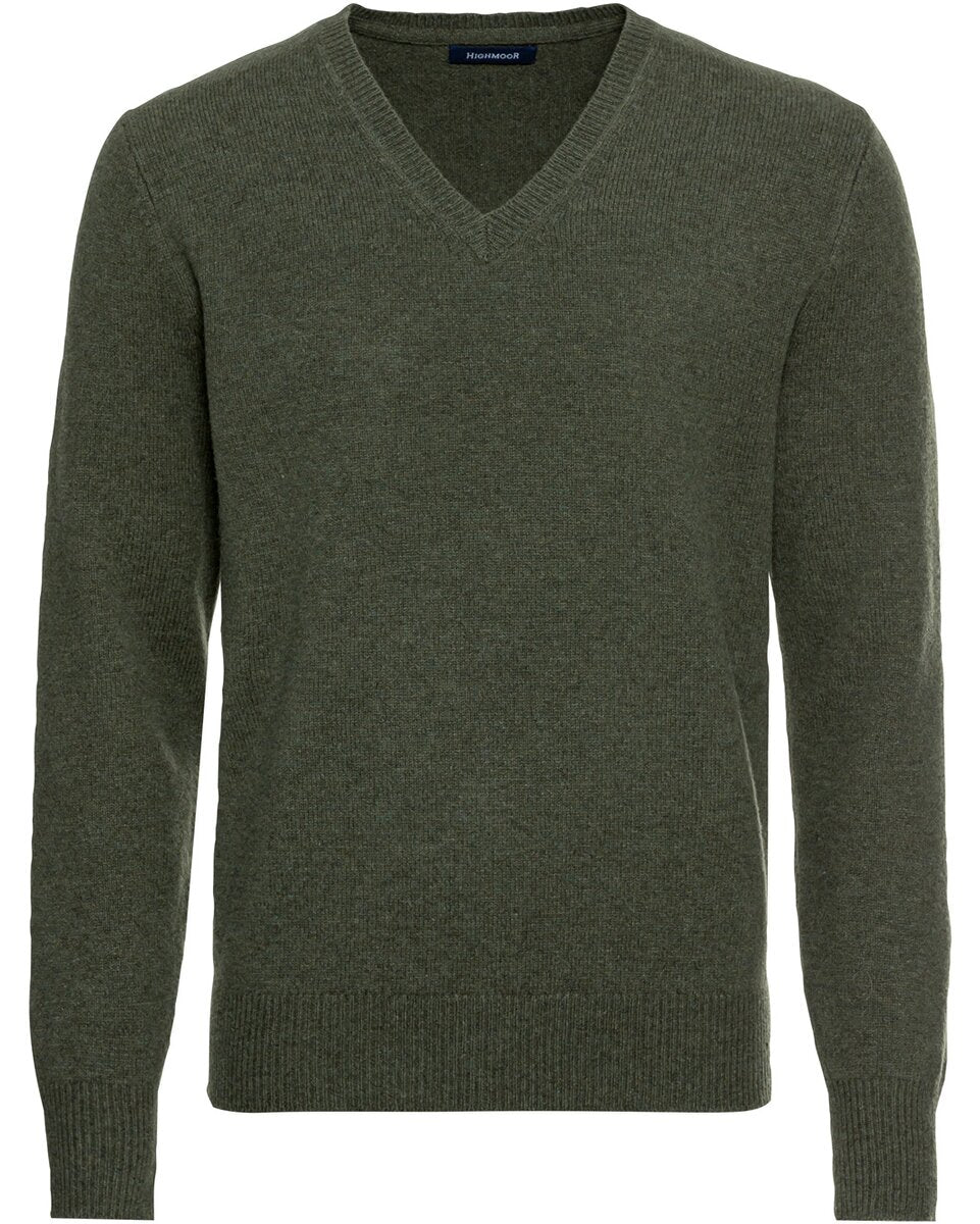 Highmoor V sweater (Reddish brown)