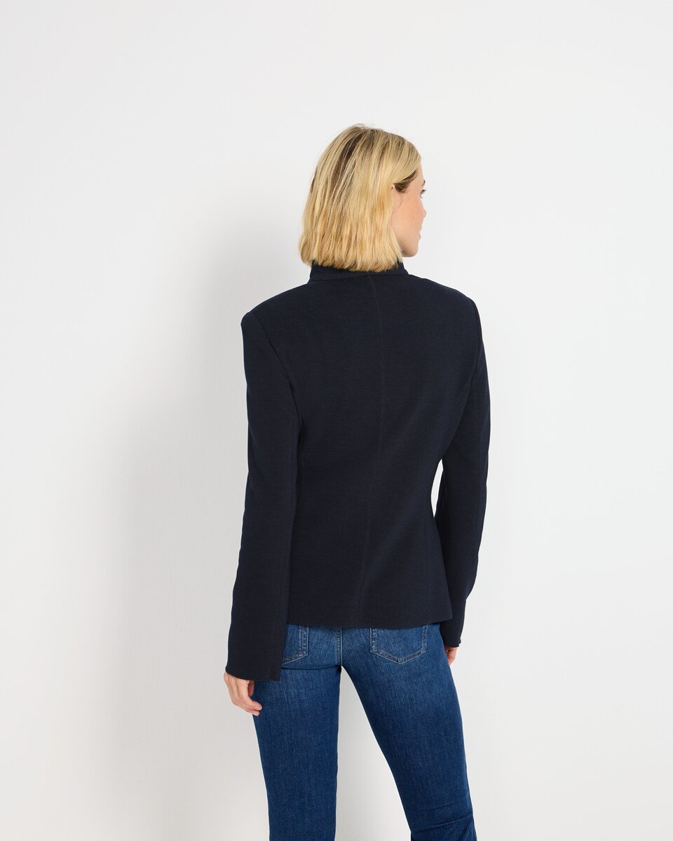 Highmoor Piqué stand-up collar jacket (Dark blue)
