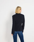 Highmoor Piqué stand-up collar jacket (Dark blue)