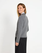 Luis Steindl Cardigan with ruffle collar (Gray melange)