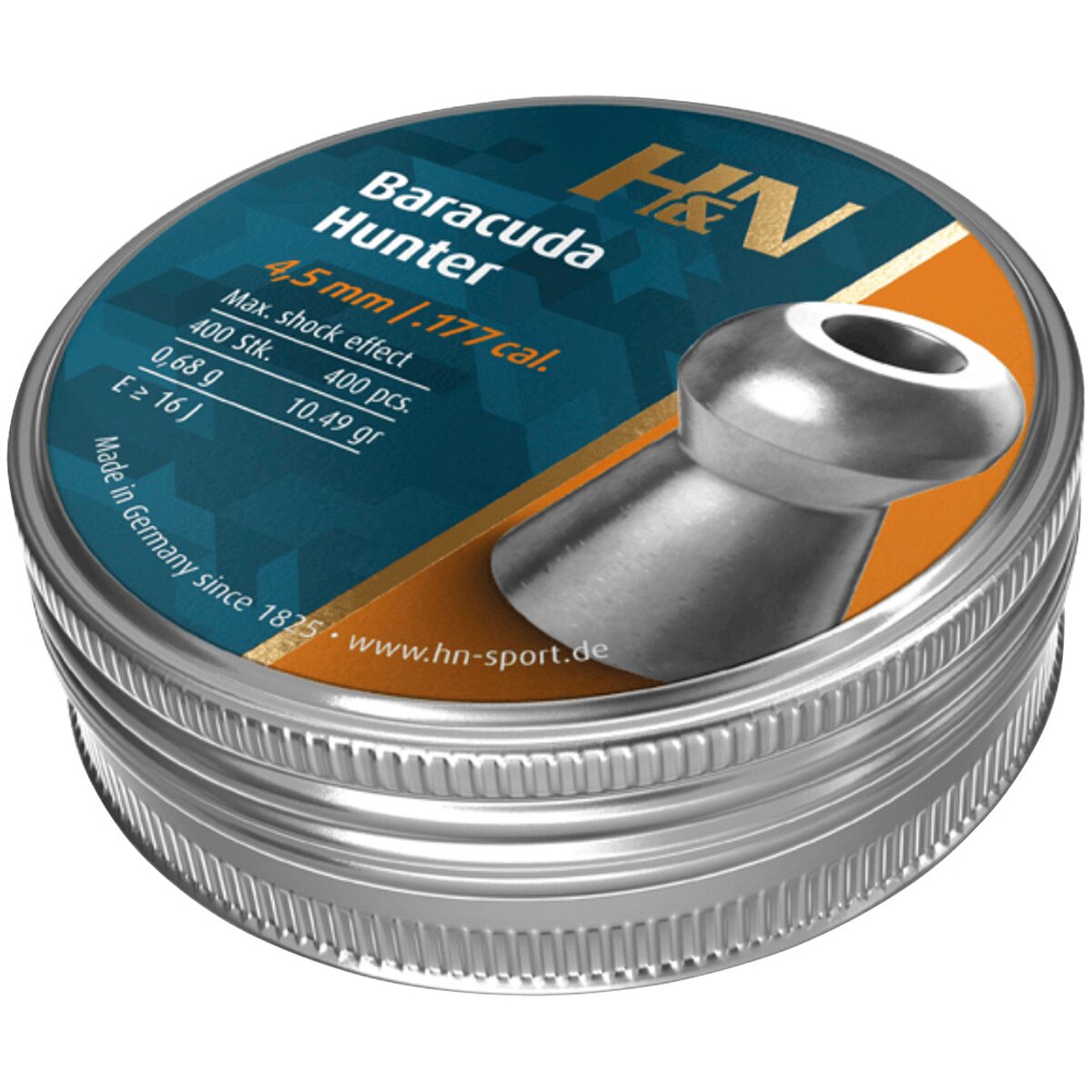 Haendler & Natermann 4.5mm Diabolo Baracuda Hunter 0.68g (Caliber 4.50) — Pack of 400 pcs
