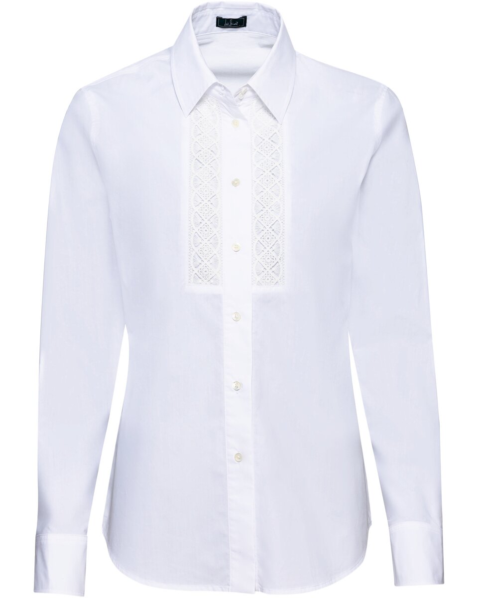 Luis Steindl Shirt blouse with lace insert (White)