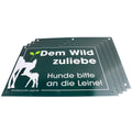 Waidgerechte Jagd Please keep dogs on a leash sign – pack of 4