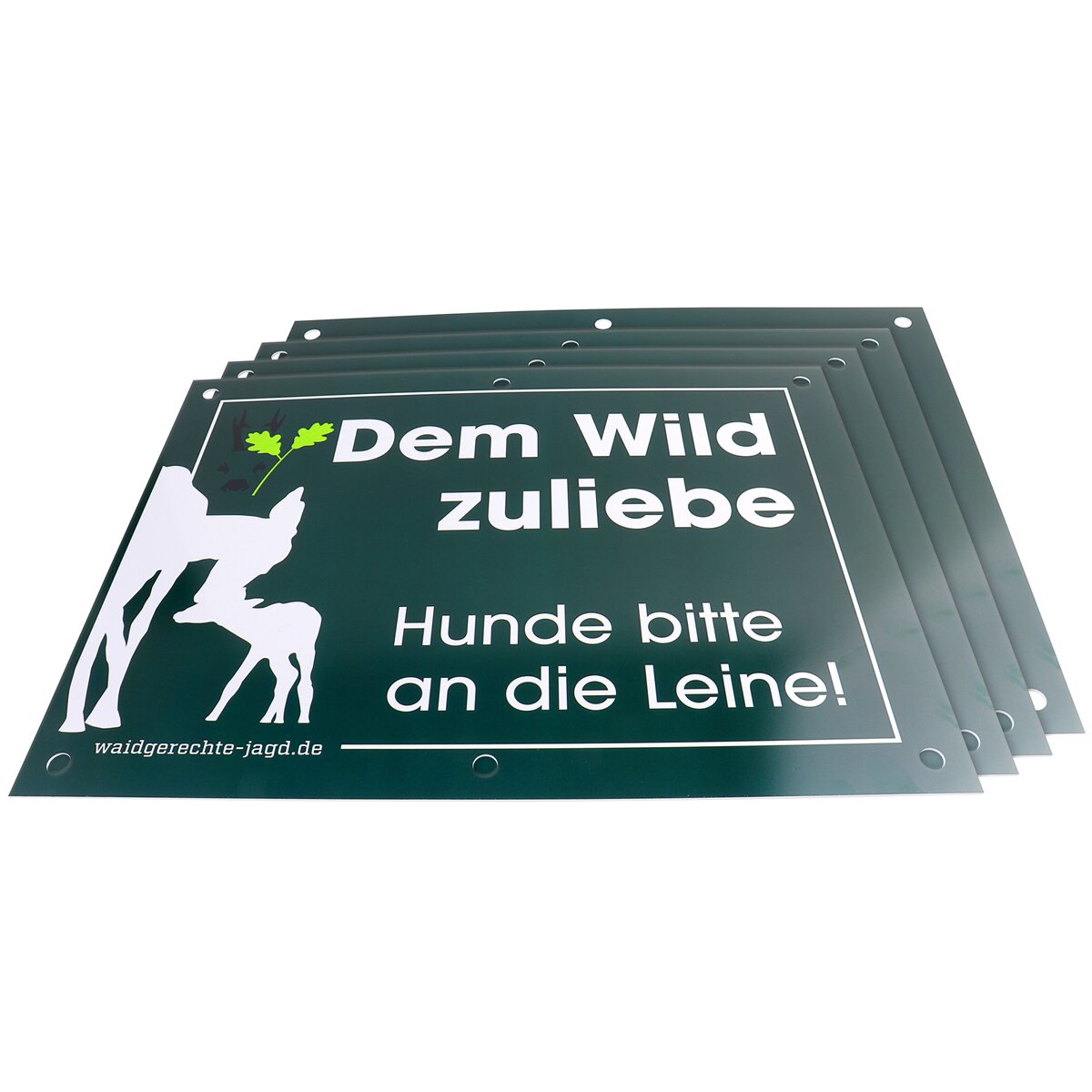 Waidgerechte Jagd Please keep dogs on a leash sign – pack of 4