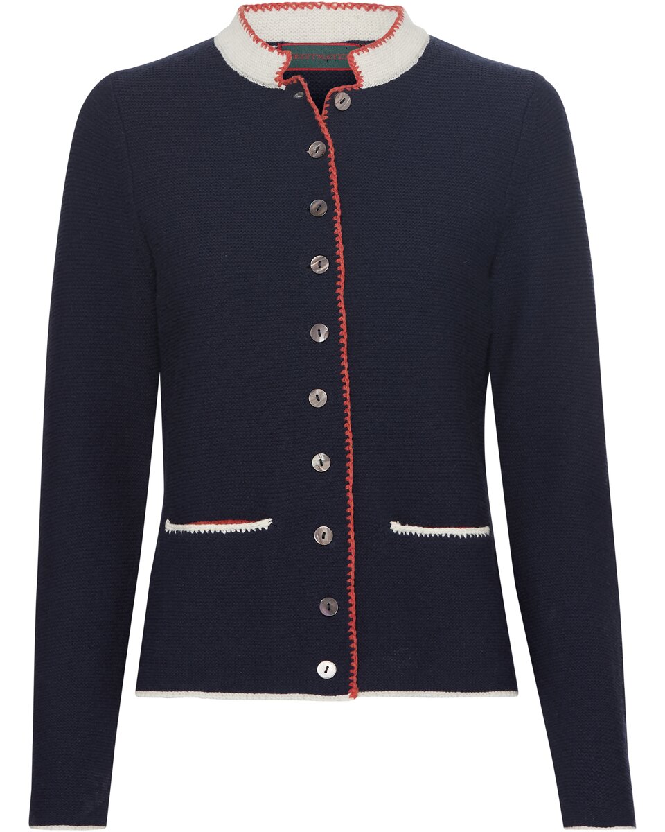 Reitmayer Cardigan with back pleat (Navy/Orange)