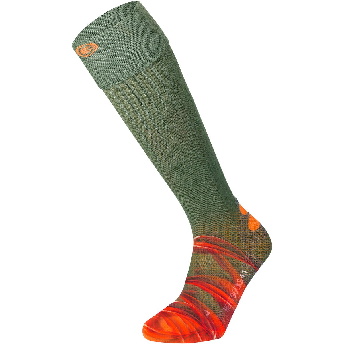 Lenz Pair of heated socks 4.1 Toe Cap® (Green/orange, size 35-38)