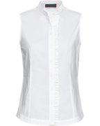 Reitmayer Sleeveless blouse with stand-up collar (White)