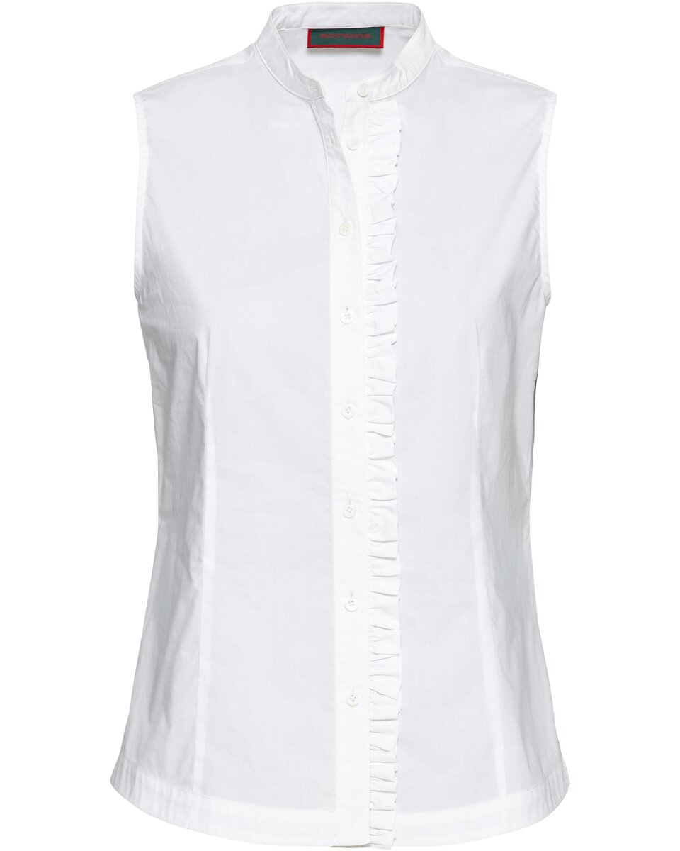 Reitmayer Sleeveless blouse with stand-up collar (White)