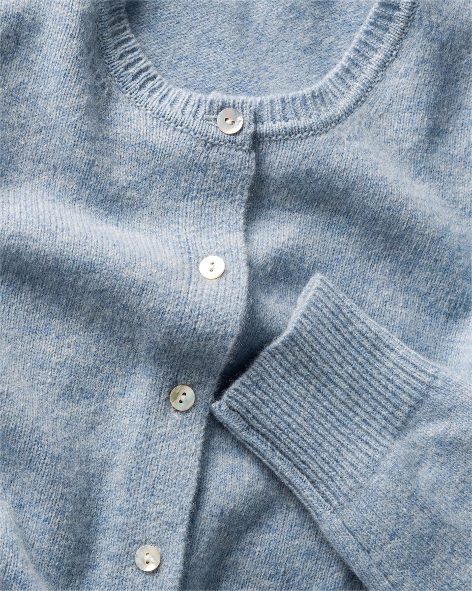 Highmoor Lambswool cardigan (Bleu)